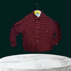 Eddie Bauer  Red And Black Flannel Shirt Size 2X
